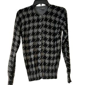 Covington Gray & Black Houndstooth Cardigan - Small